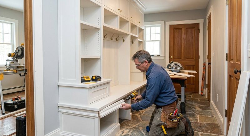 Mudroom Carpentry Installation in Durham, NC